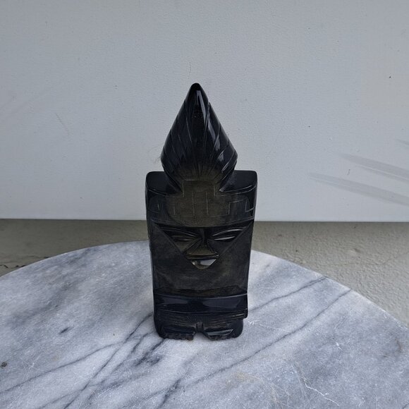 Vintage Mayan Statue Pair - Picture 7 of 11